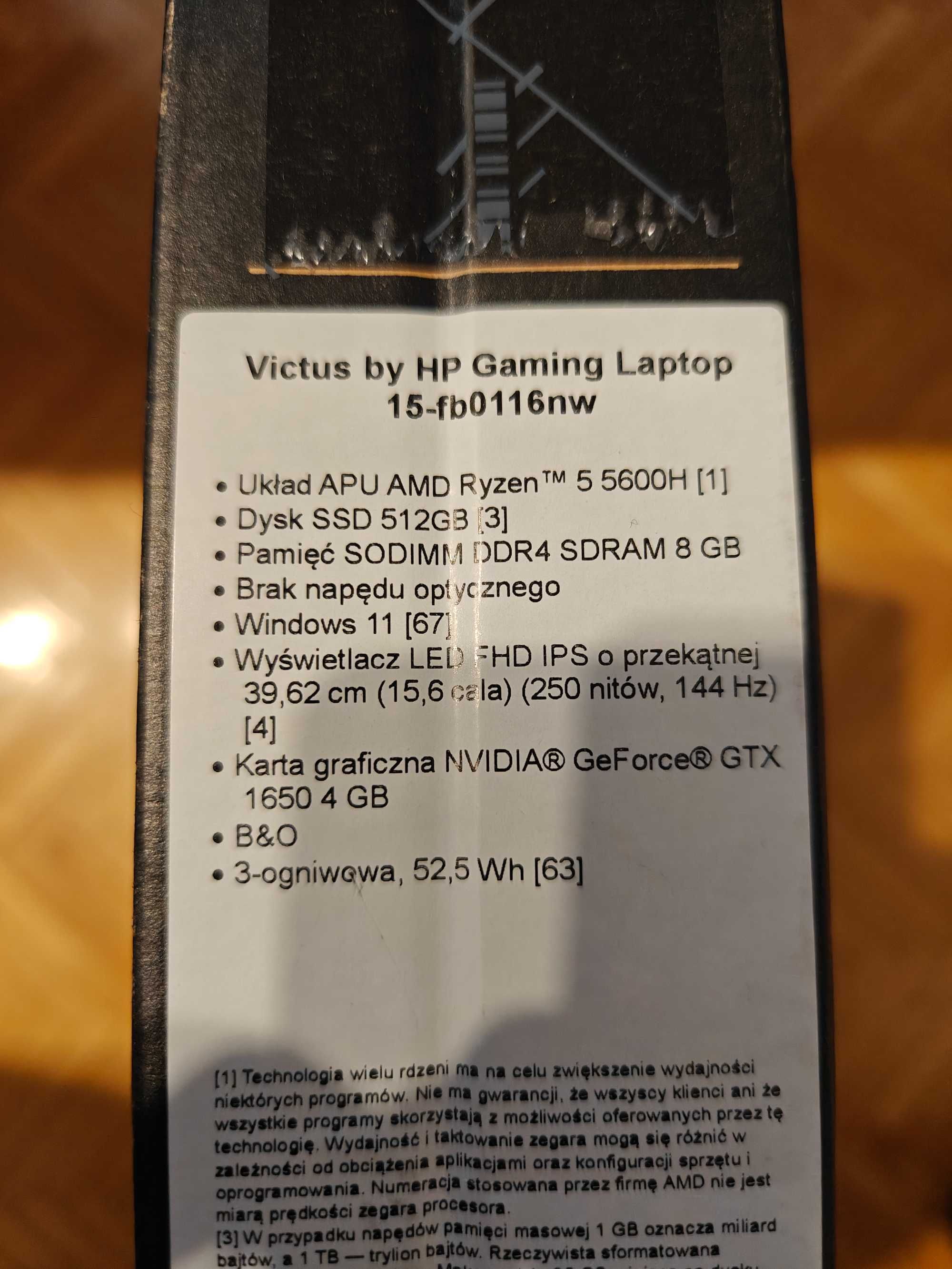 Laptop HP Victus 15 LED IPS Ryzen 5600h 16gb ram 2TB SSD GTX 1650