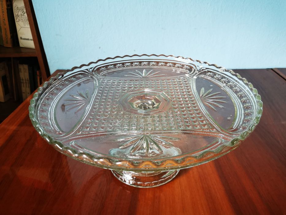 wielka zabytkowa PATERA krysztal Ząbkowice lata 60 unikat