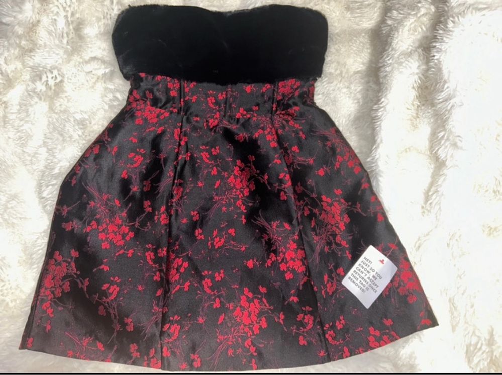 Sukienka z futerkiem wzór. ASOS. Vintage. Aesthetic. Glamour. Opium.