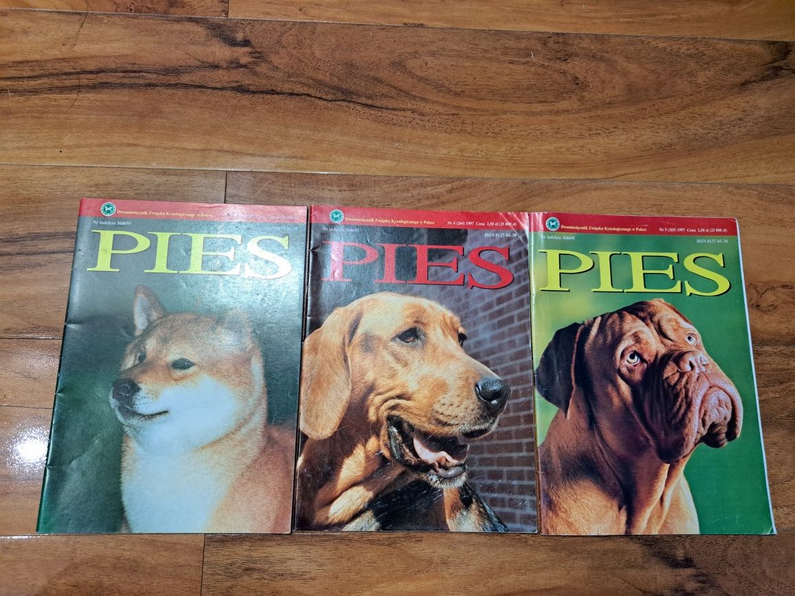 "Pies" czasopismo 1997 zestaw 3 sztukii