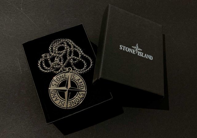 Кулон STONE ISLAND на шию, ланцюжок стон айланд з нержавіючої сталі