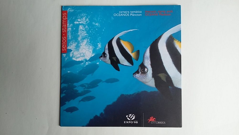 Carteira tematica Oceanos Plâncton Expo 98 Selos