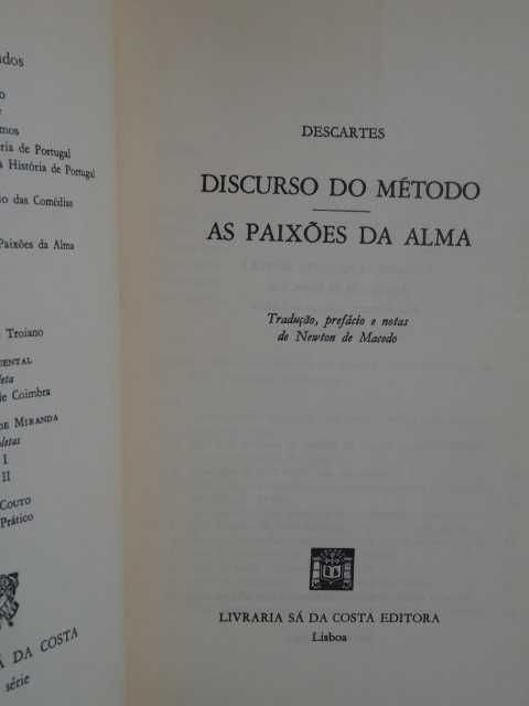 Discurso do Método - As Paixões da Alma de Descartes