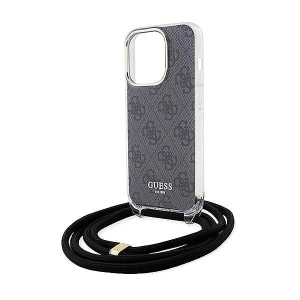 Etui Guess Crossbody Cord 4g Print na iPhone 15 Pro - czarne