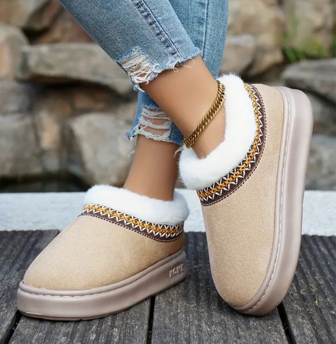 Kobiece Przytulne Zimowe Kapcie