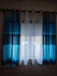 Cortinado duplo azul mais branco