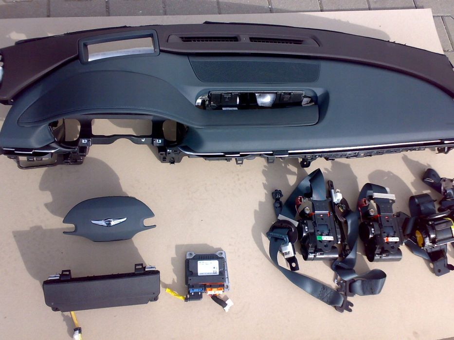 genesis g80 2021 - konsola poduszki pasy niebieska