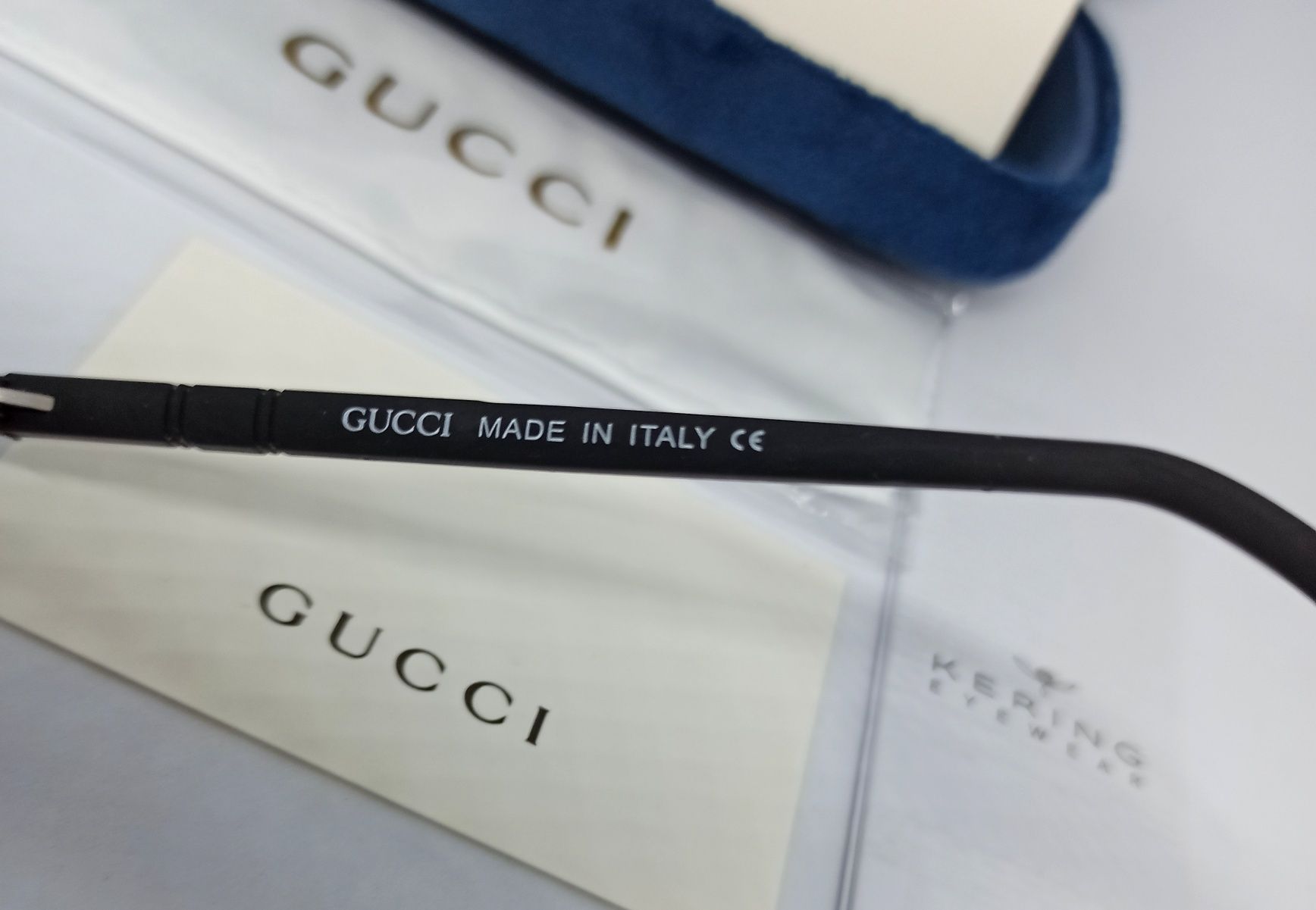 Gucci очки мужские темно серый градиент в черном металле поляризирован
