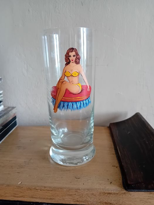 Kolekcjonerska szklanka do piwa prl wys. 17cm