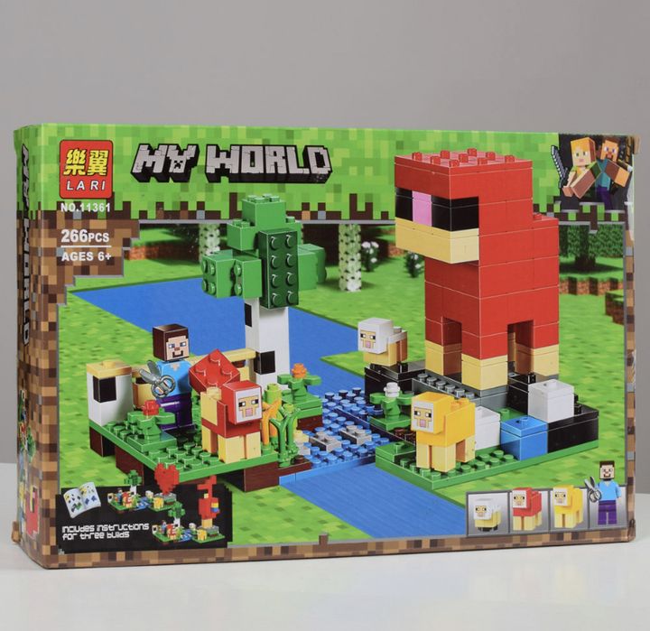 Конструктор Майнкрафт Minecraft Вовняна ферма , 266 дет