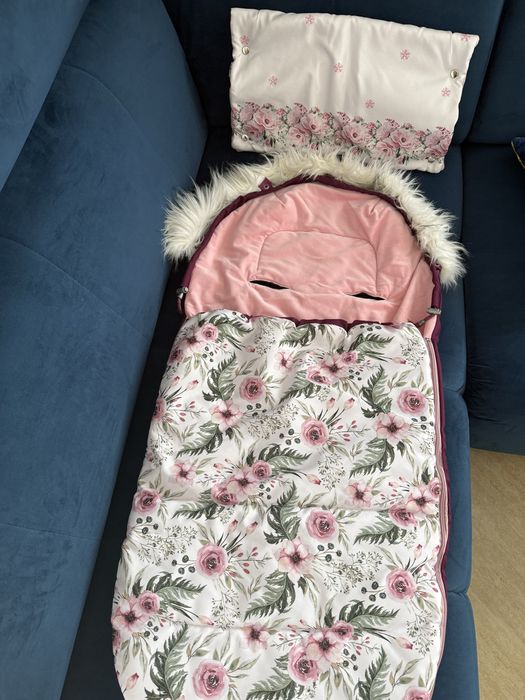 Śpiworek do wózka + mufka na ręce