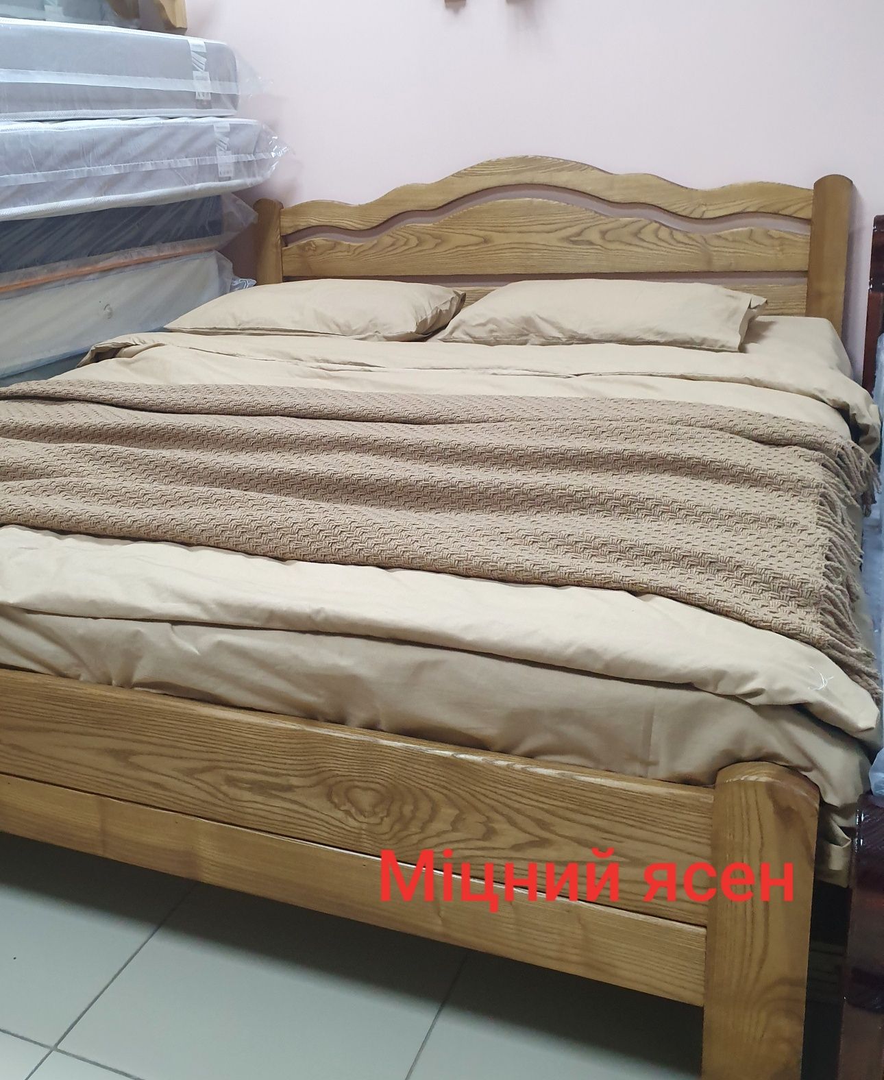 Ліжко дерев'яне,двоспальне,ясен(масив),160/200;140/200;180/200