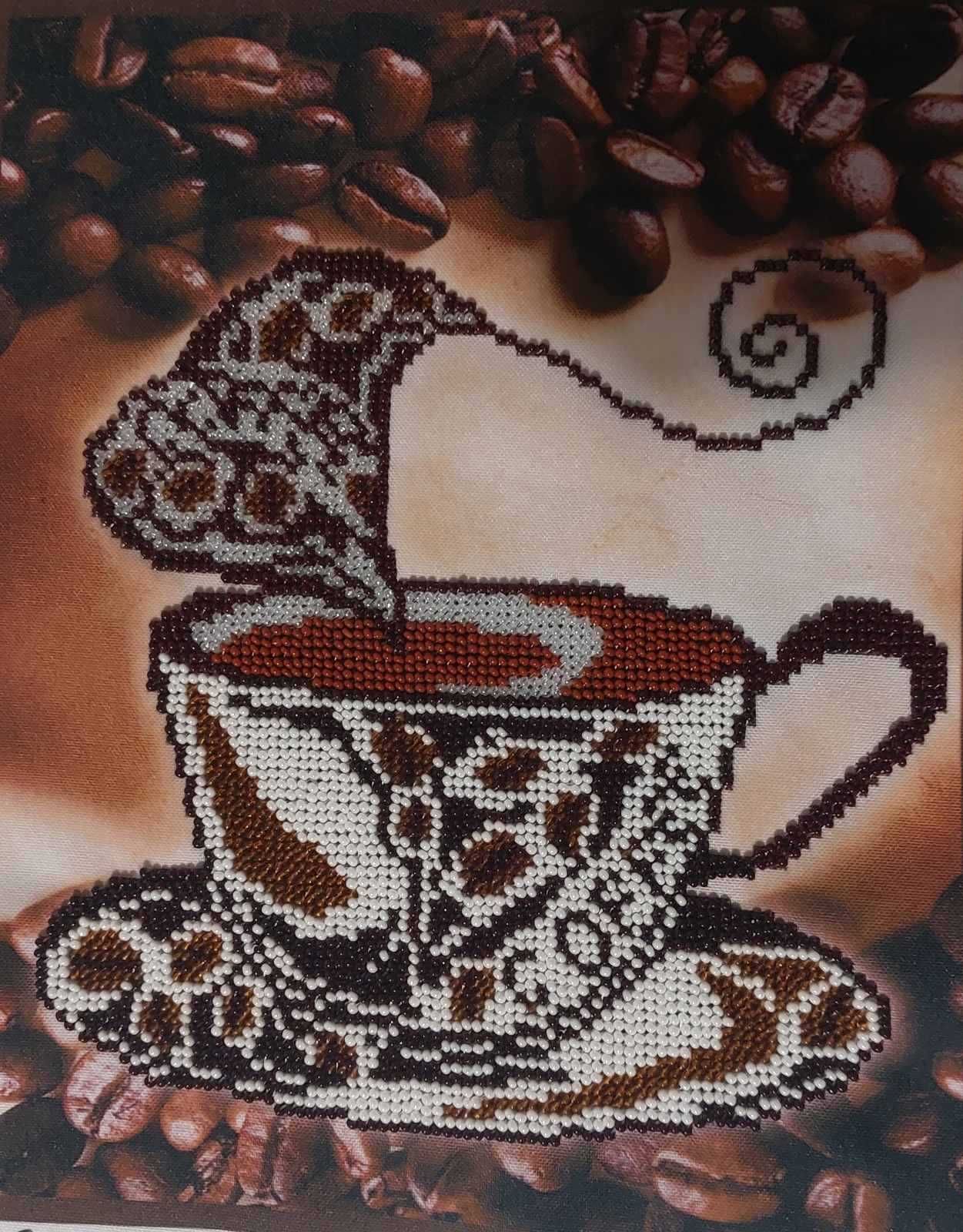 Картина Аромат кави вишита чеським бісером