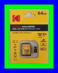 Карта пам'яті Micro SD KODAK 64Gb адаптером перехідником памяти