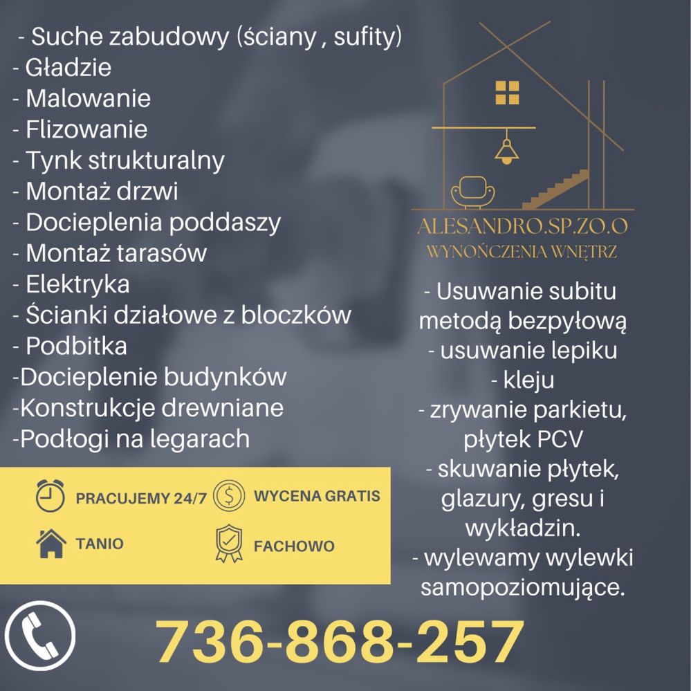 remonty mieszkań,domów,ścianki sufity gk,malowanie, wylewki ,flizy