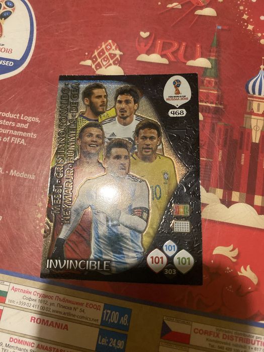 Karta piłkarska z najlepszymi piłkarzami panini 2018