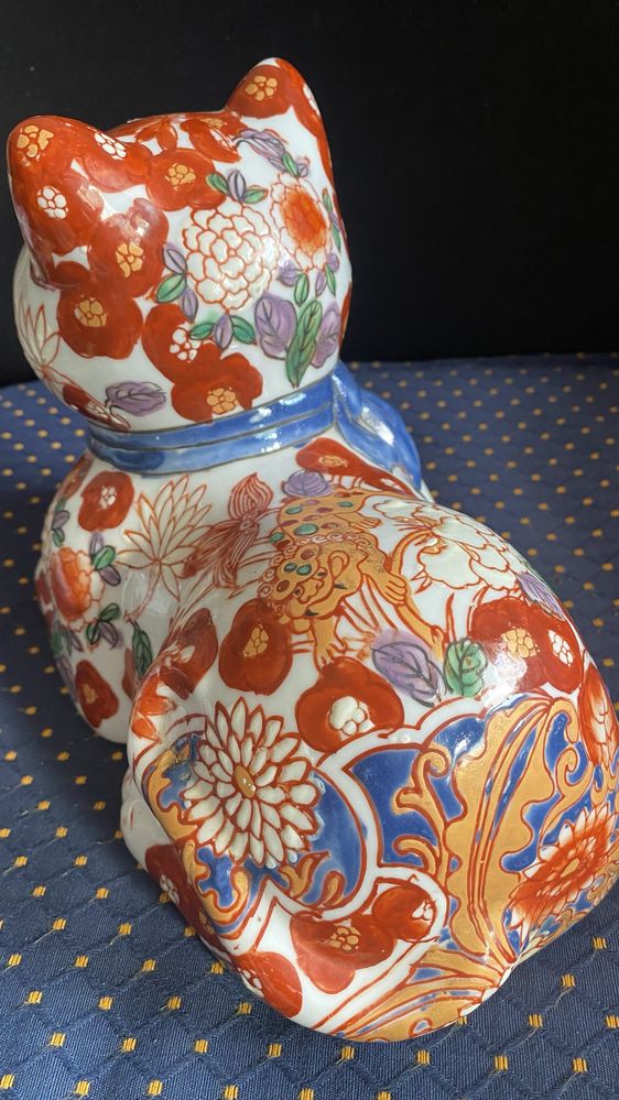 Gato em porxelana japonesa pintado mao