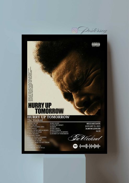 The Weeknd Hurry Up Tomorrow plakat a3 obraz w stylu albumu cd