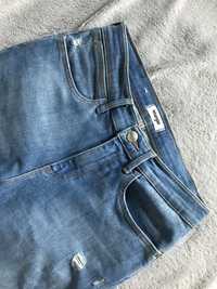 Spodnie jeansy wrangler oryginalne jasne wysoki stan przetarcia dziury