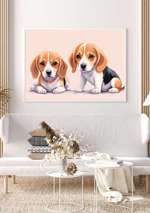 Plakat Premium słodkie beagle 2 do salonu - 50x70cm