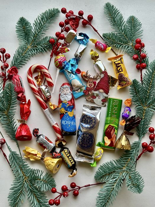 Солодкий подарунковий набір на день св. Миколая, Різдво, Новий рік