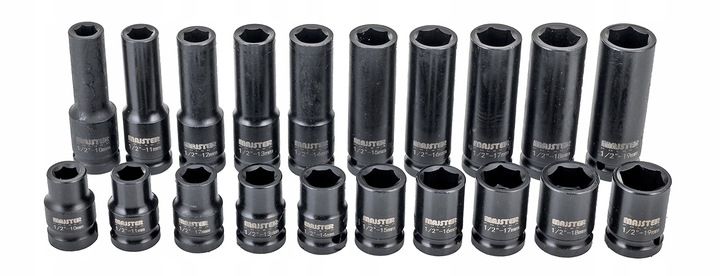 Nasadki Udarowe Zestaw Nasadek Udarowych 1/2 Długie I Krótkie 20el 10-