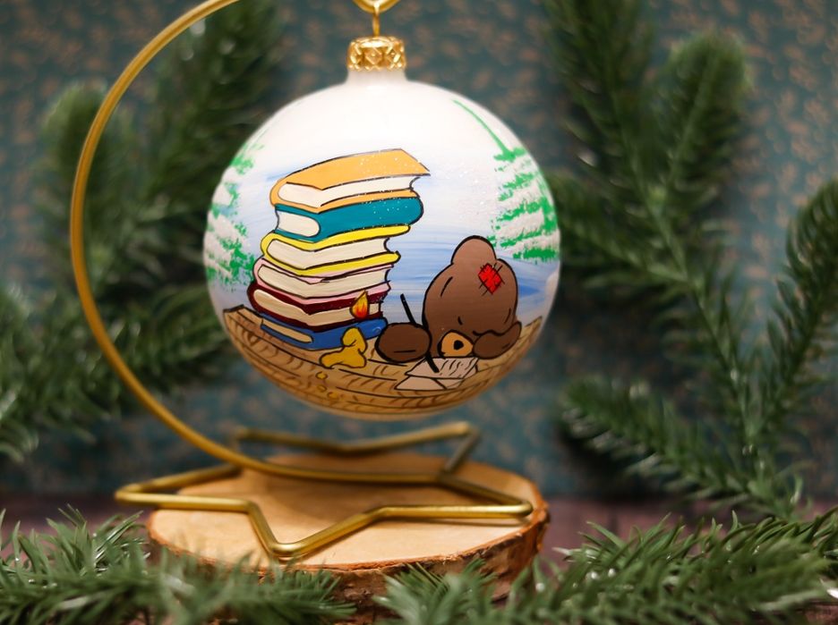 Bombka z misiem i imieniem