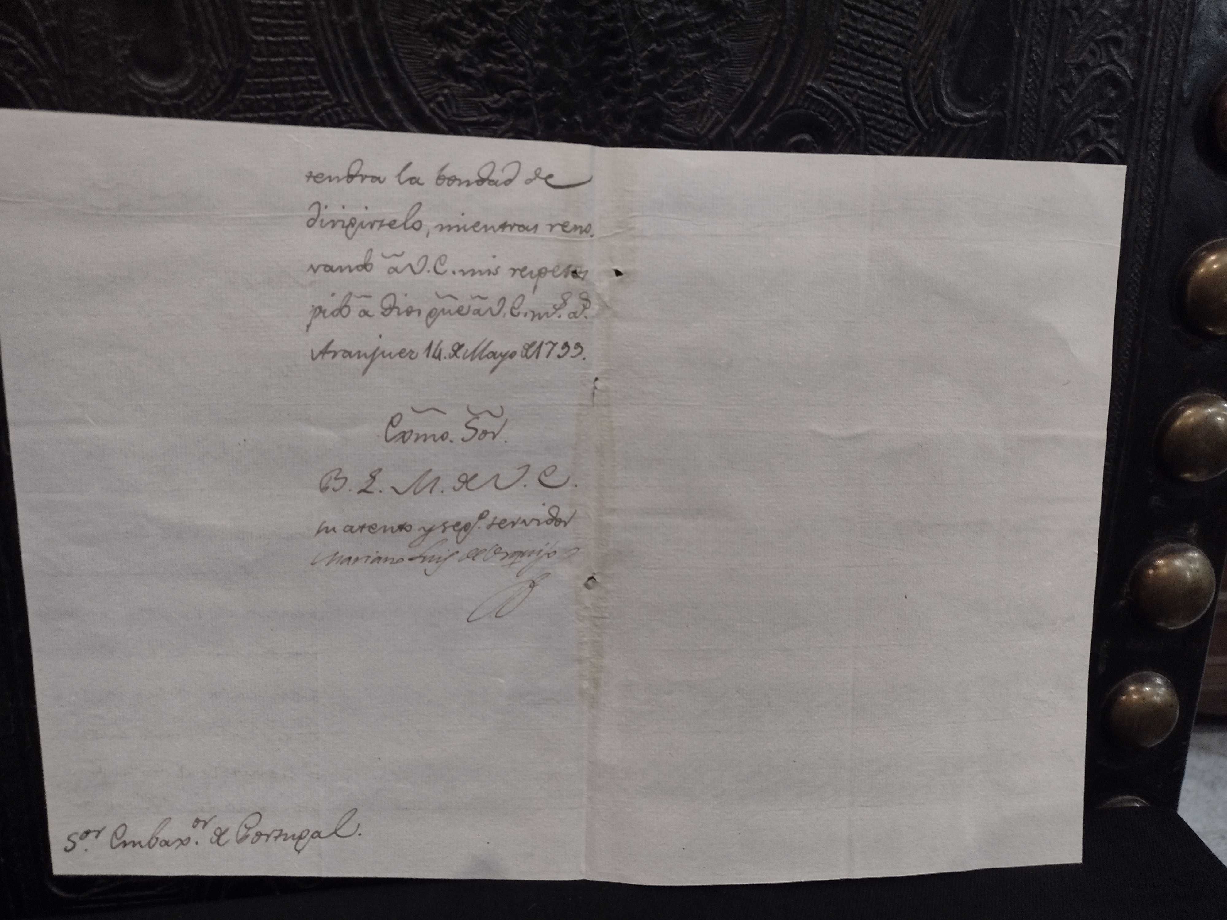 Manuscrito "Mariano Luis de Urquijo" 1799