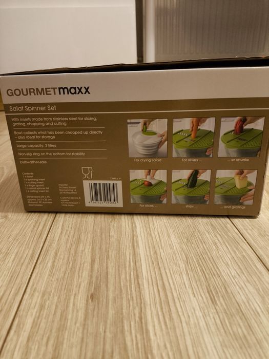 NOWY GOURMETmaxx Zestaw sałatkowy 3w1, 9 elementów na gwarancji