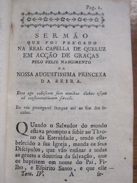 Livro religioso antigo de Orações Sagradas 1794