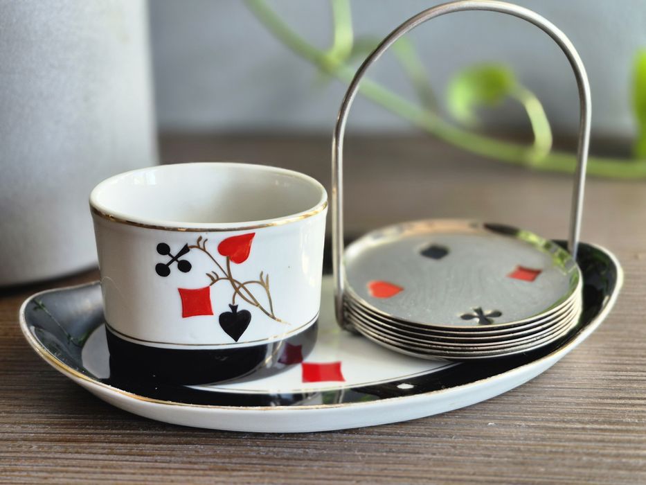 Zestaw brydżowy porcelana Ćmielów