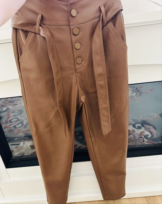 Кожаные брюки шкіряні штани розмір 32-34