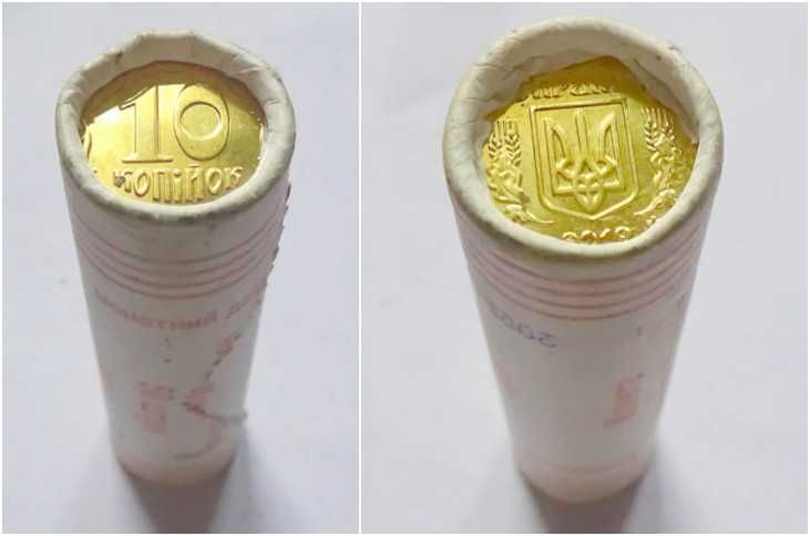 Банковские роллы 10 коп , 50 коп , 10 грв .