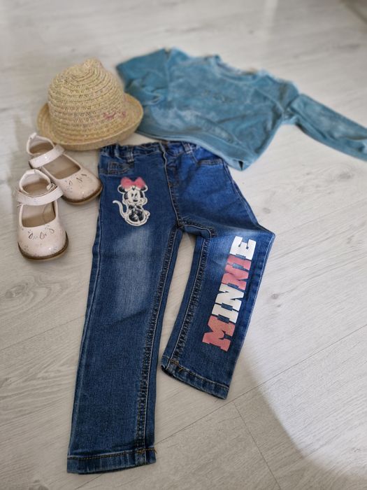 Spodnie jeansowe z Myszka Minnie r. 98