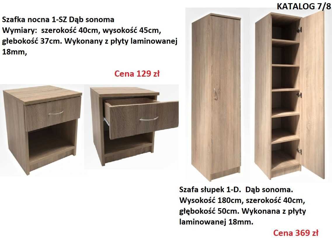 Komoda szafa garderoba 120cm Biała / Dąb sonoma