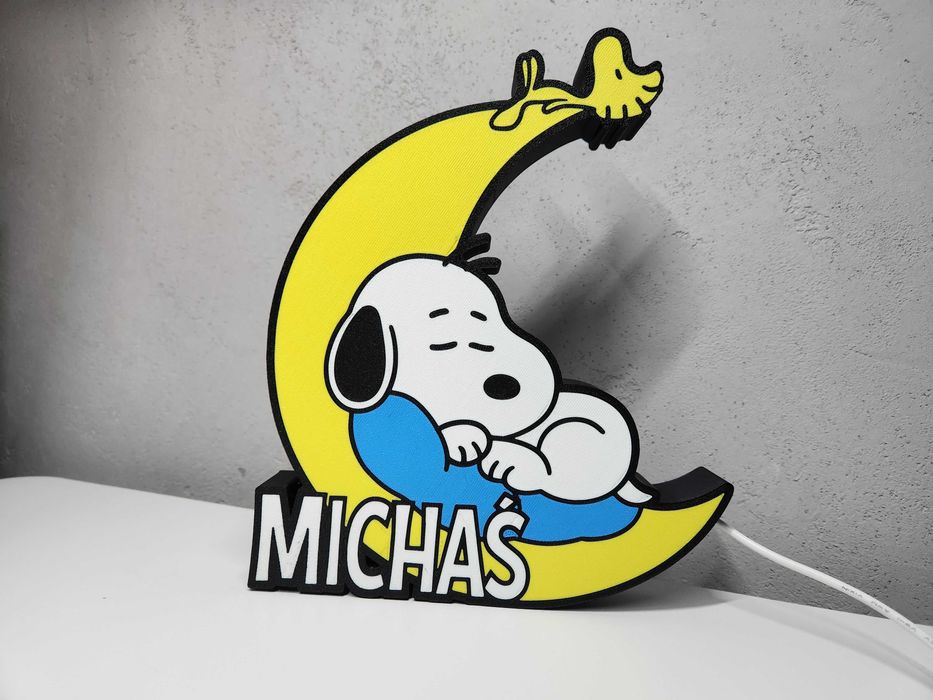 Lampka LED dla dzieci personalizowana – Snoopy, Peanuts - TWOJE IMIE
