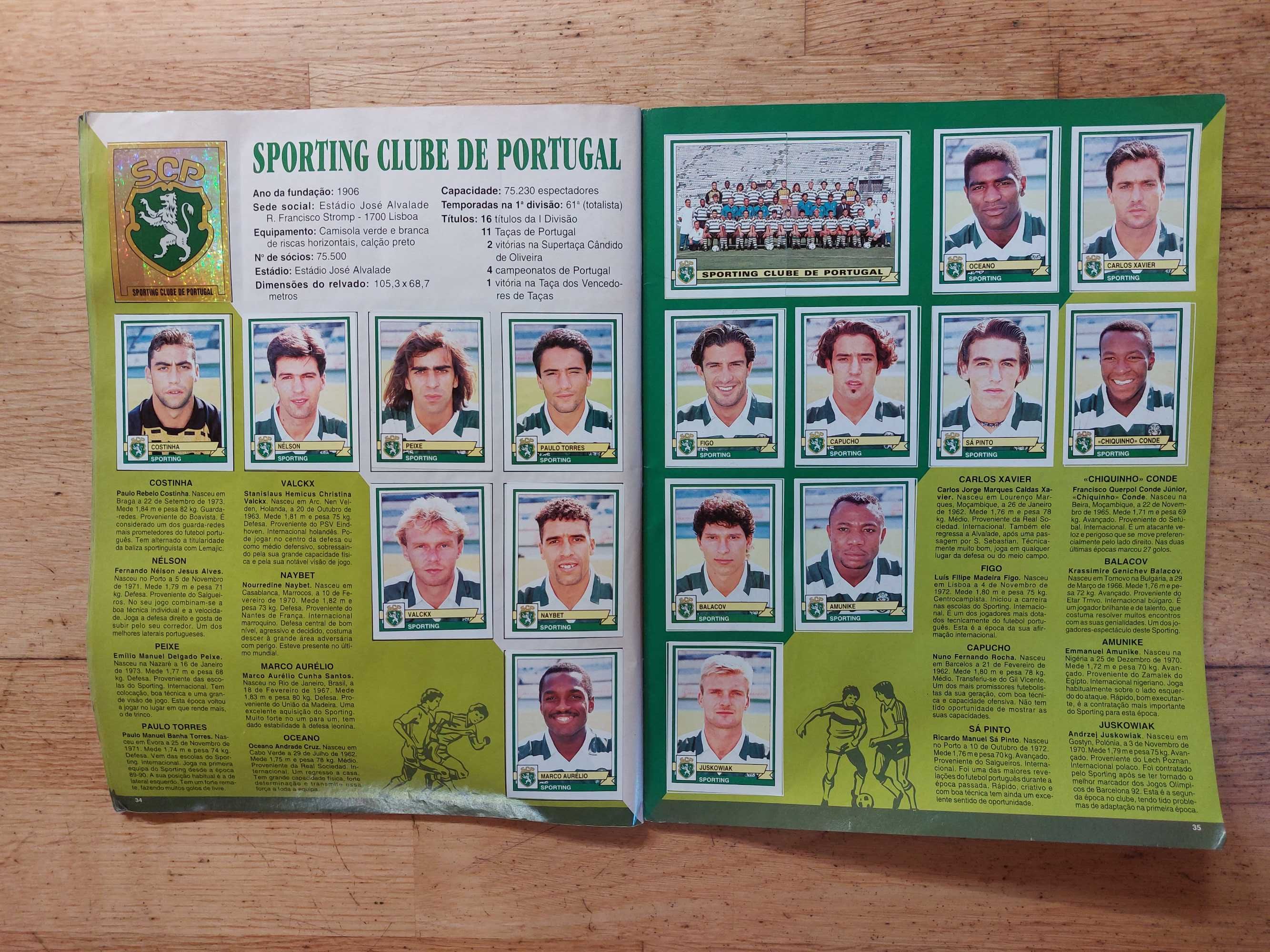 Caderneta de cromos "Futebol 94-95" - Completa