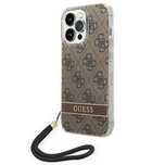 Etui Guess 4G Print Strap Na Iphone 14 Pro - Brązowe