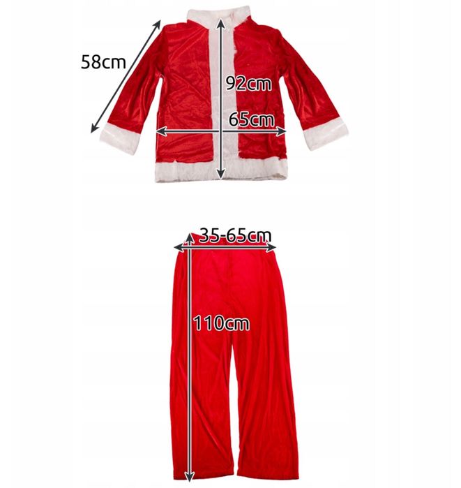 Strój Świętego Mikołaja Welurowy Premium 13 El Święty Mikołaj dzwonek