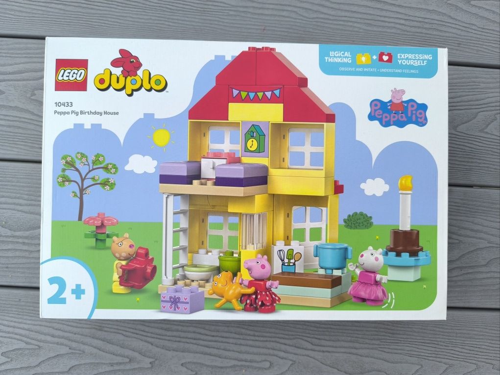 Świnka peppa i domek urodzinowy lego duplo