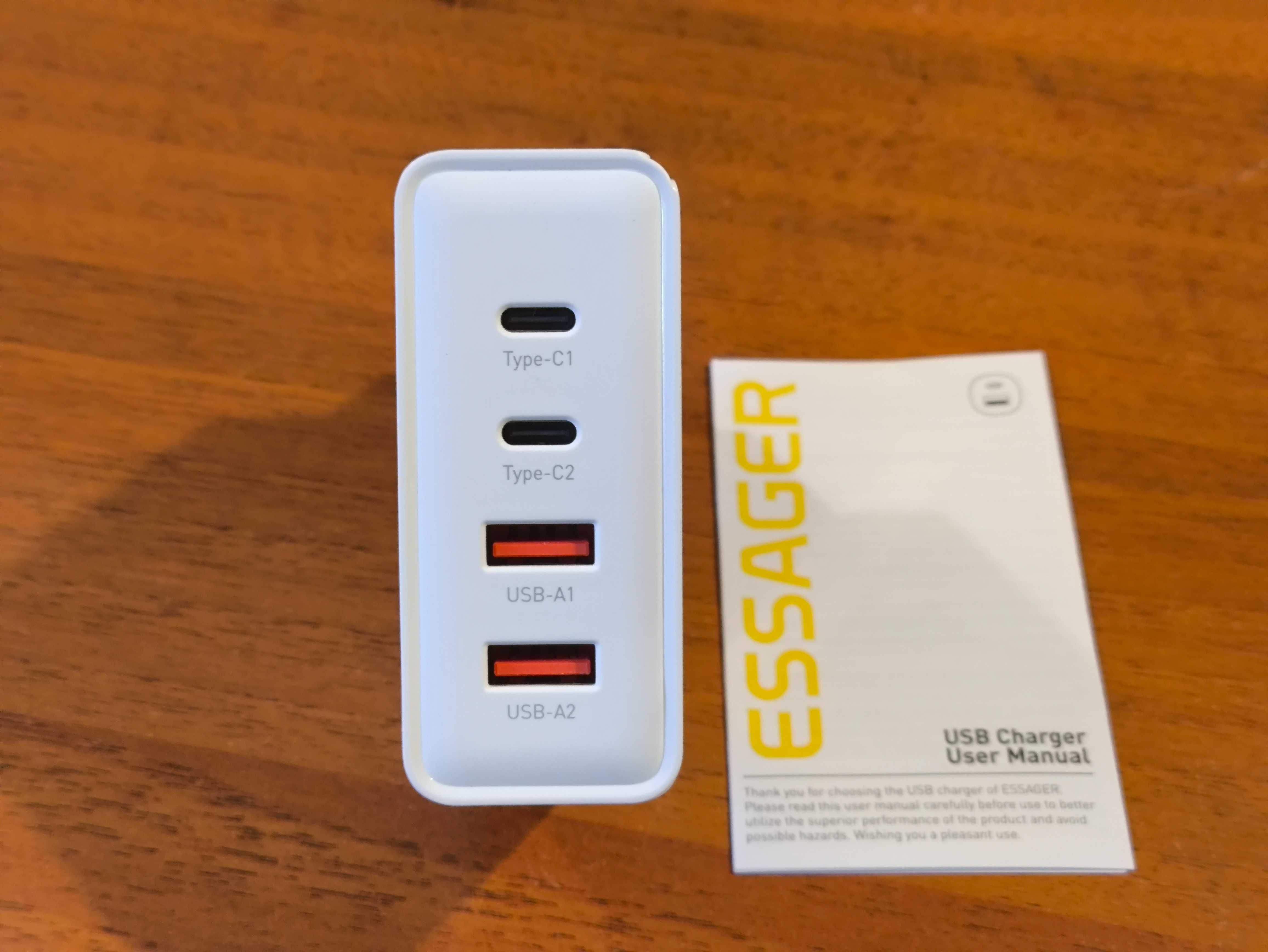 Мережевий зарядний пристрій Essager Grace 100W White KR