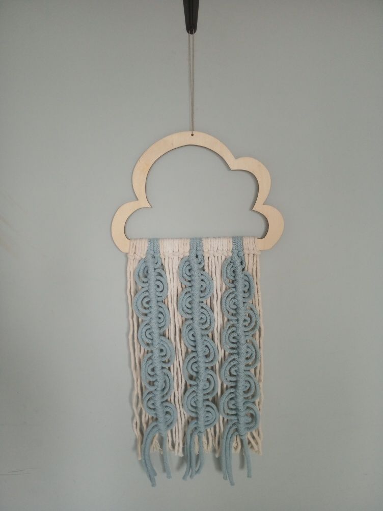Makrama chmurka do pokoju dziecięcego handmade dekoracja na ścianę
