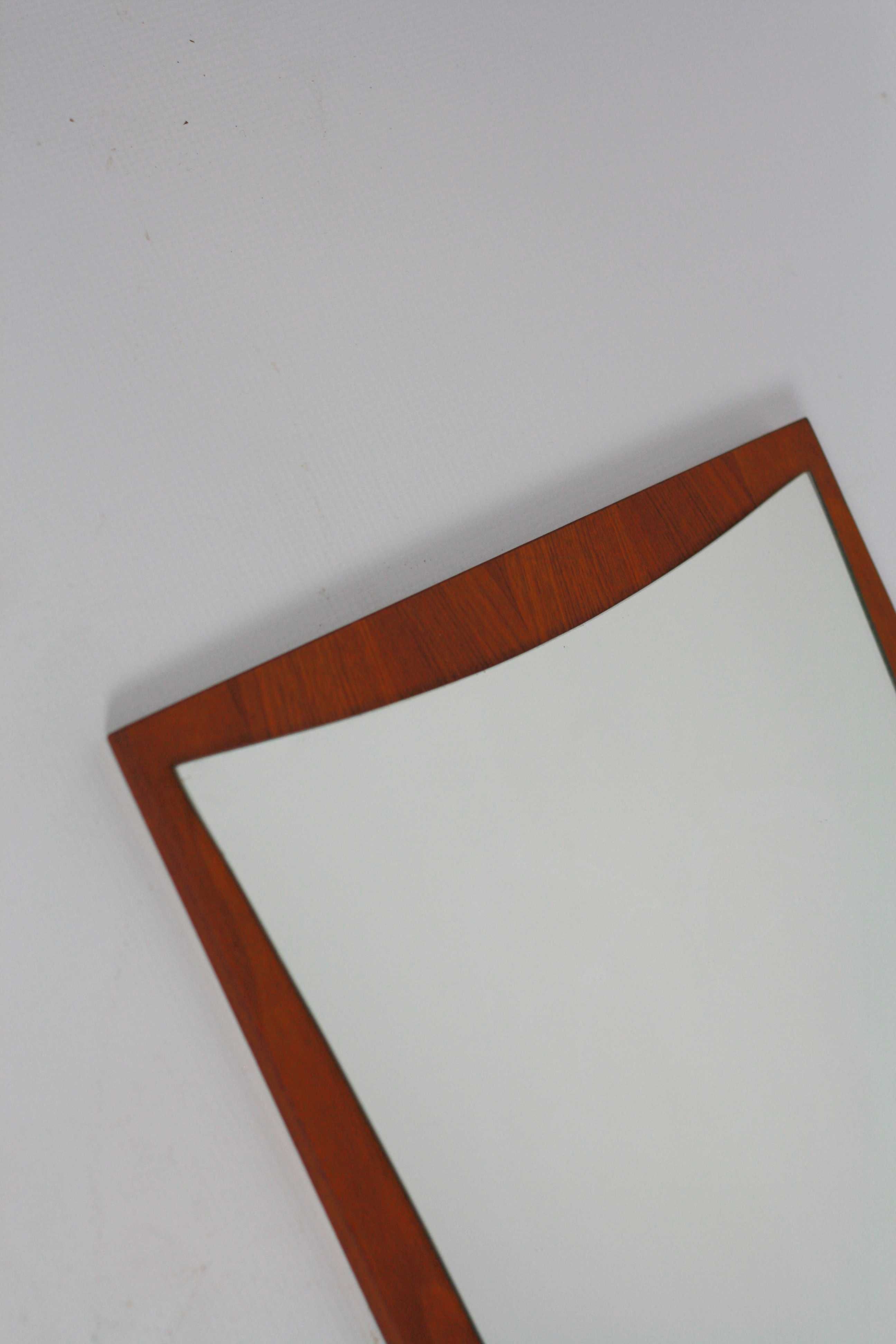 Lustro w tekowej ramie tekowe mid century vintage