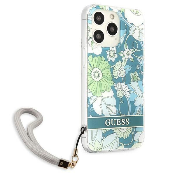 Pokrowiec Guess Flower Strap dla iPhone 13 Pro Max - Zielony