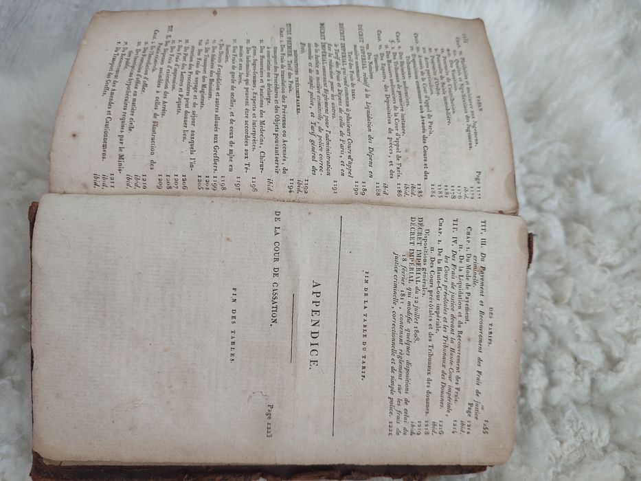 Старовинна книга збірник законів Франції та ікона Божої матері з дитин