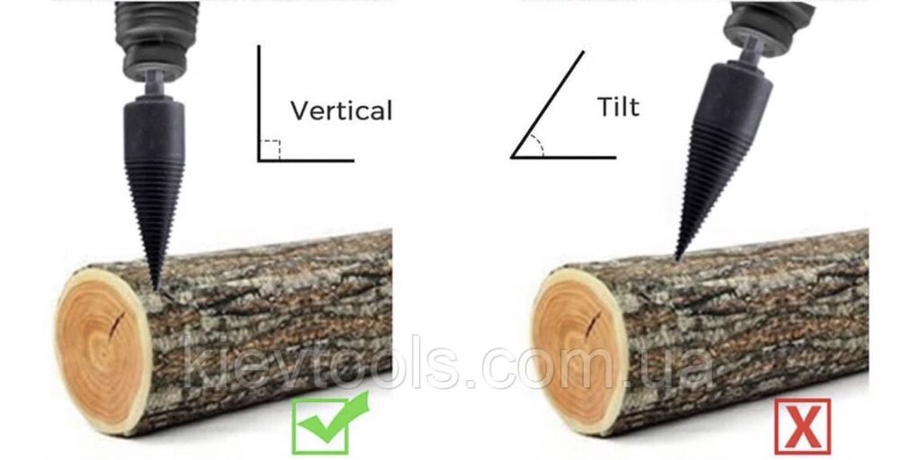 Дровокол на перфоратор, дрель. Конус, морковка , гвинтовой клун,