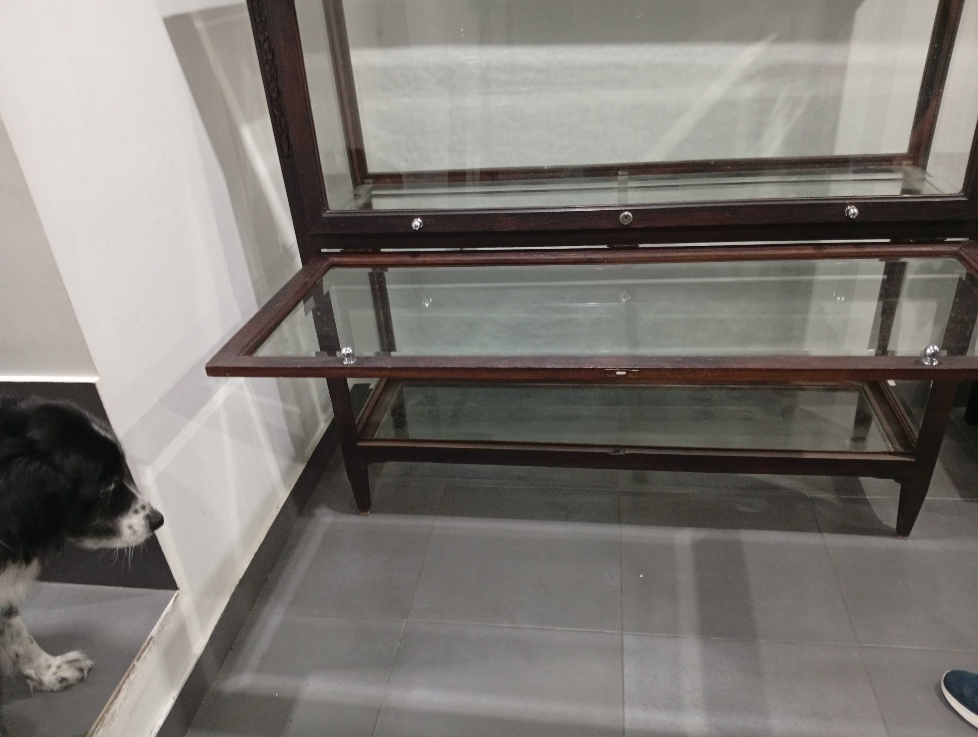 Vitrine antiga de madeira em bom estado