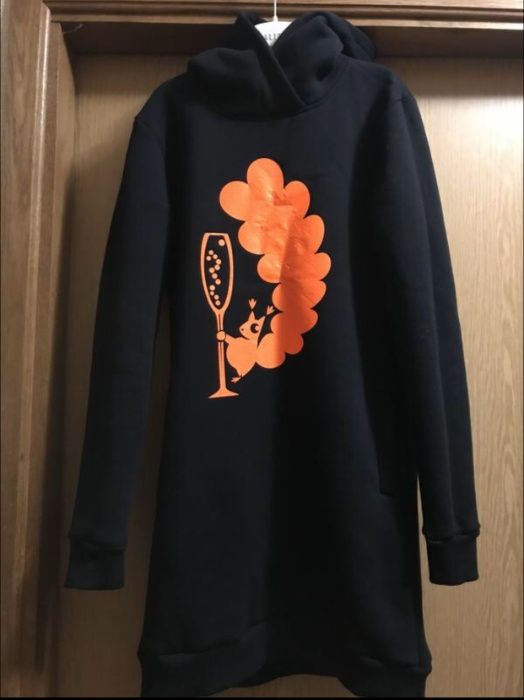 платье худи теплое