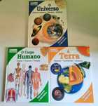 Livros sobre o Universo; a Terra e o Corpo Humano para crianças