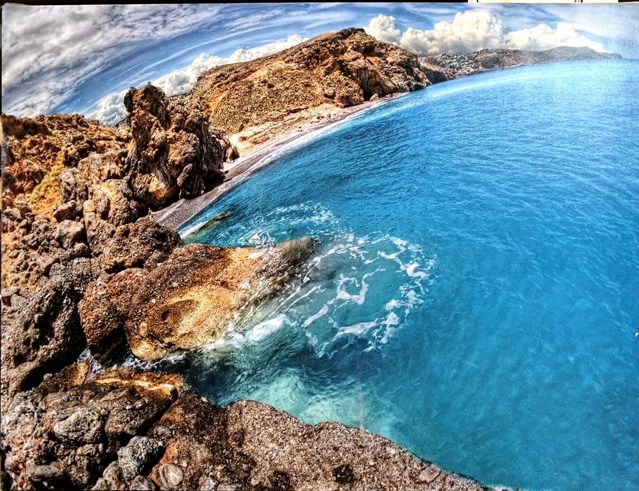 Duży wydruk zdjęcie na płótnie obraz morze i zatoka skaliste wybrzeże